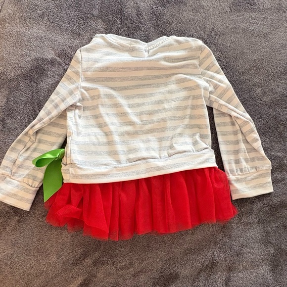 Candy Cane Sweatshirt with Red Tulle and Green Bow - Picture 4 of 4
